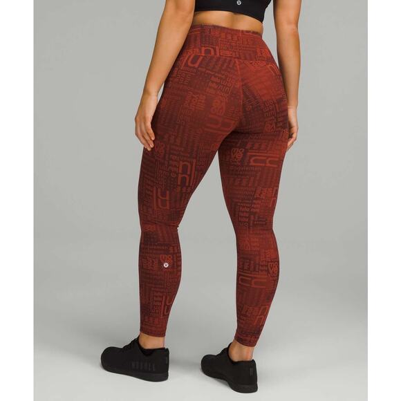 Lululemon Wunder Train Contour Fit High-Rise Tight 25" Ombre Red Multi - Size: 4 - Picture 3 of 9